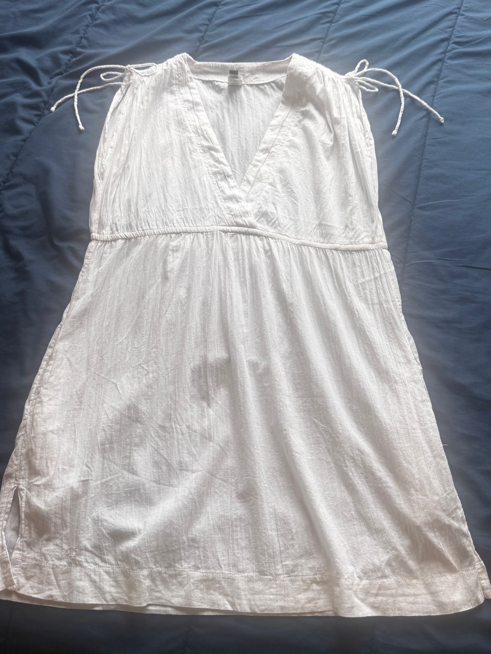 Ralph Lauren White Midi Dress with Tie Shoulders